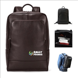 Men Full Grain Genuine Leather Laptop Backpack